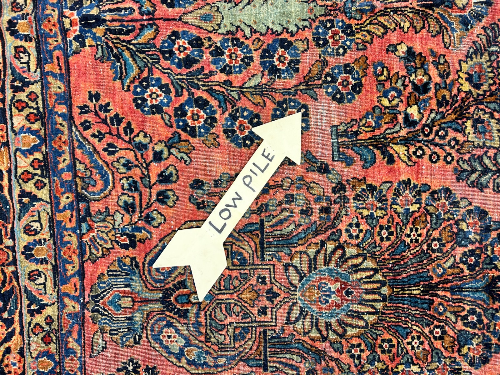 8'11"x11'8" Antique Fine Lamb Wool Sarouke Rug Hand-knotted Carpet