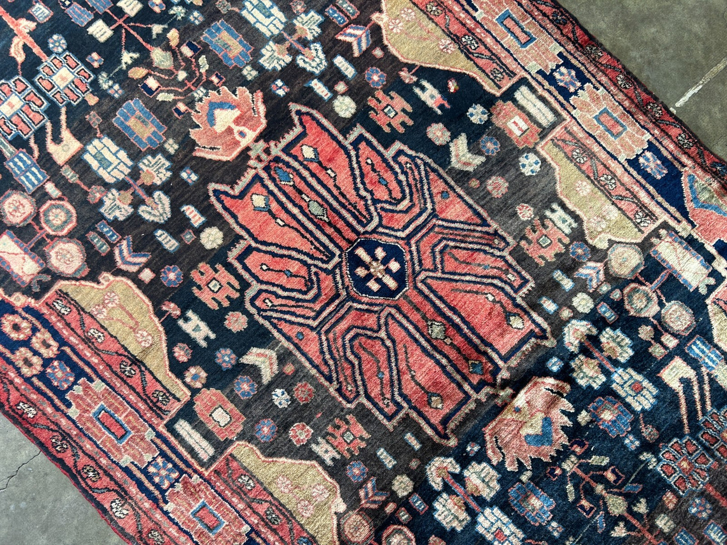 5'3" x 9'11" Hand-Knotted 100% Lamb Wool Pile Nahavande Area Rug - Carpet