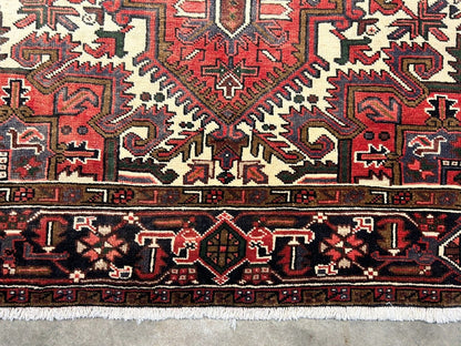 6'7" x 10'4" One-of-a-kind 100% Wool Pile Herize Area Rug - Handamade Carpet