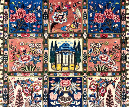 3'5"x5'2" Hand-Knotted 100% Lamb Wool Bakhtiarie Carpet - Area Rug