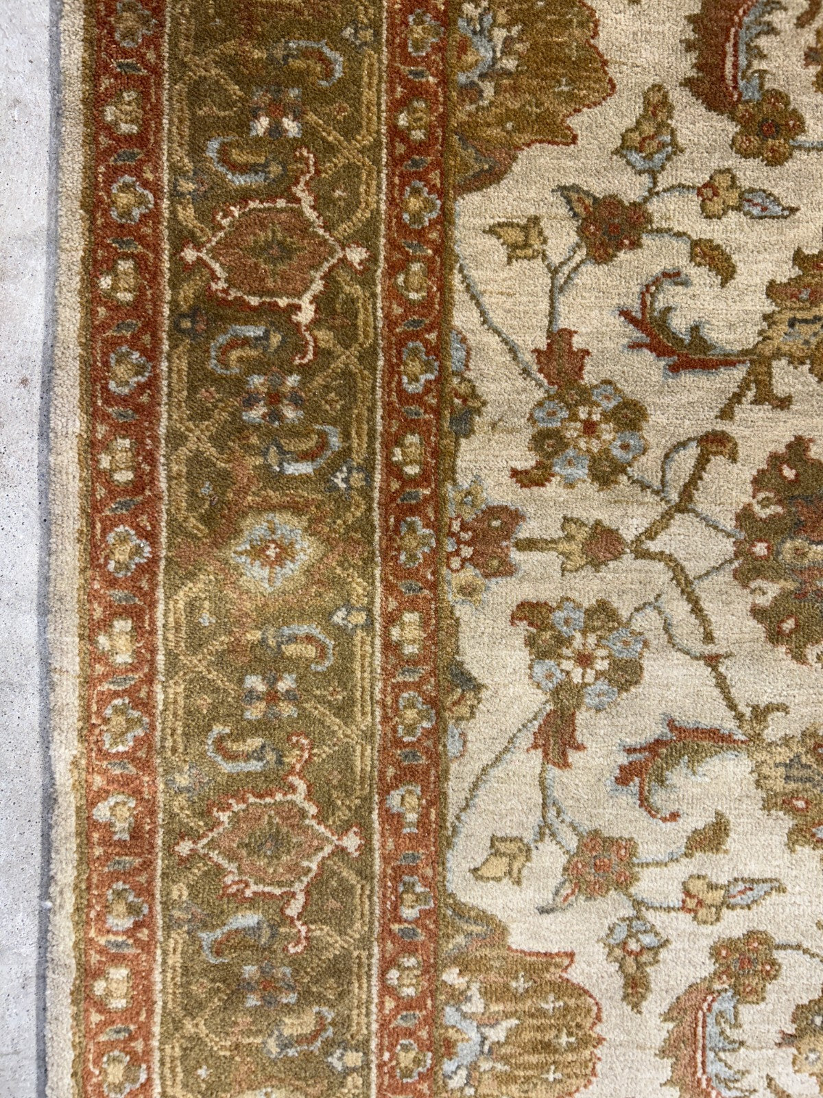 4'2"x6' Fine Hand-Knotted 100% Wool Pile All-Over Area Rug - Carpet