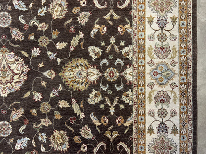 9'x11'10" Hand-Knotted 100% Wool Pile Pishawar Rug
