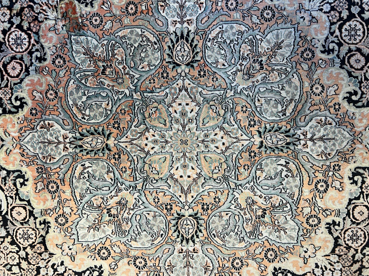 9'x12'6" Hand-Knotted 100%  Kashmiri Silk Pile Area Rug