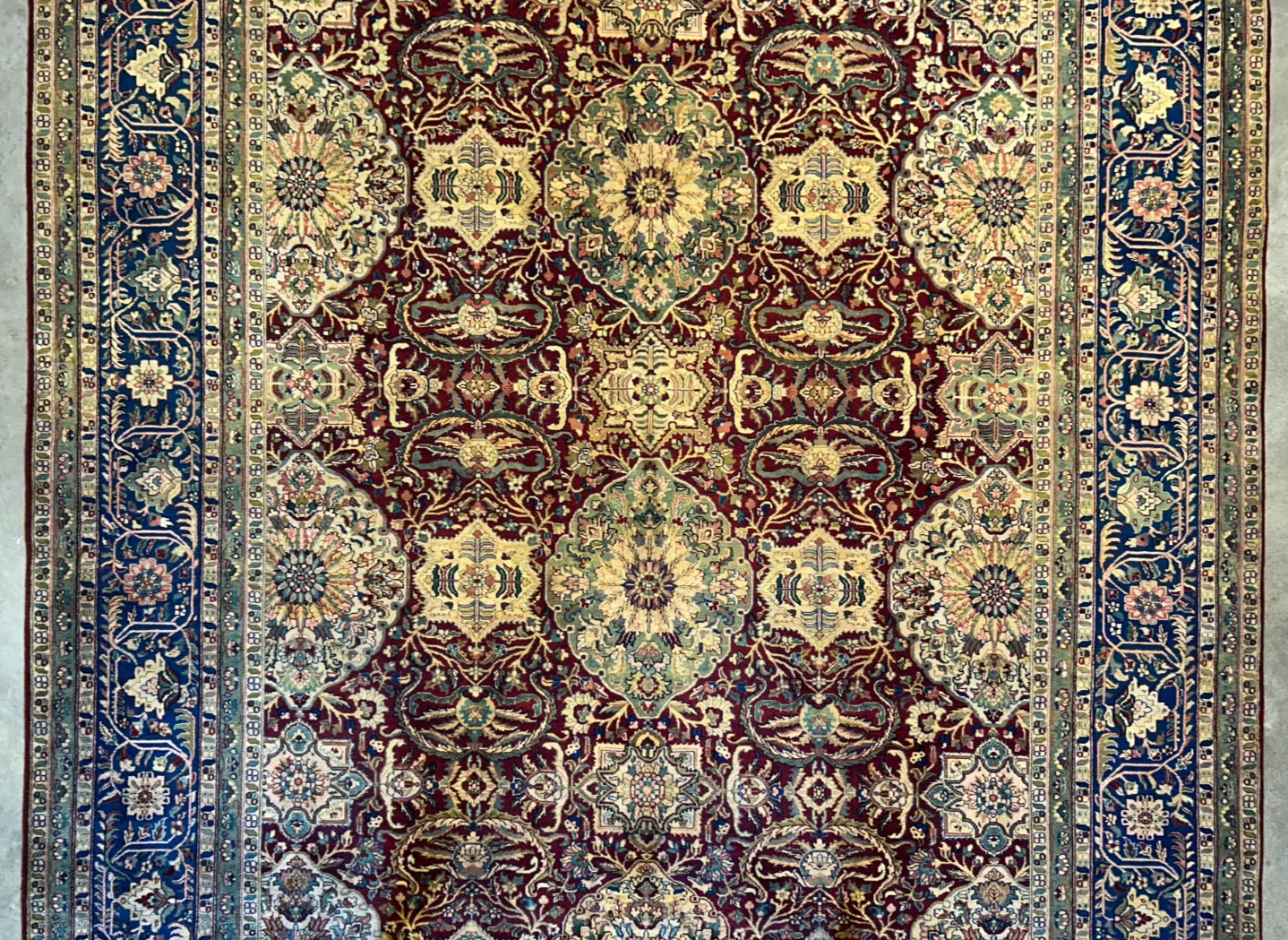 9'1"x12'3" Very Fine Hand-Knotted 100% Fine Wool Pile IndoTabriz Rug
