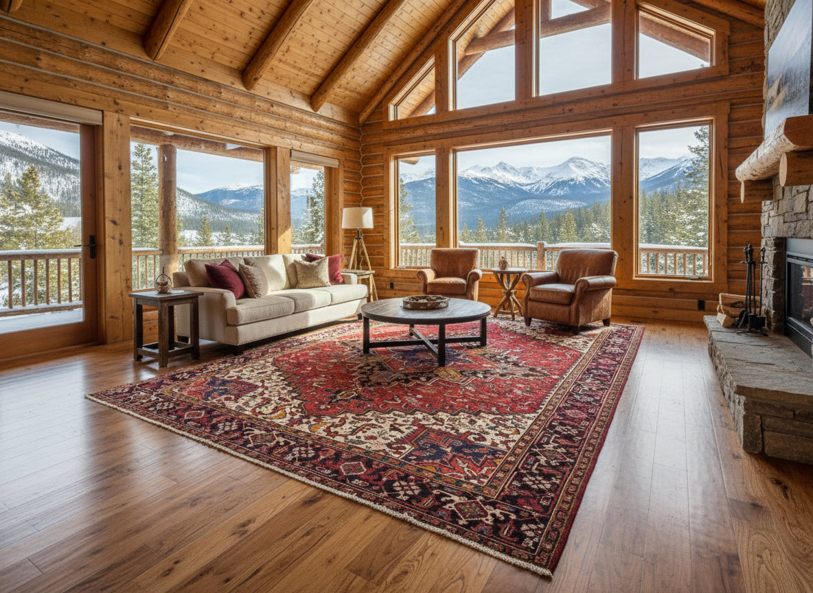 8'3"x11'5" Hand-Knotted 100% Wool Pile Herize Rug