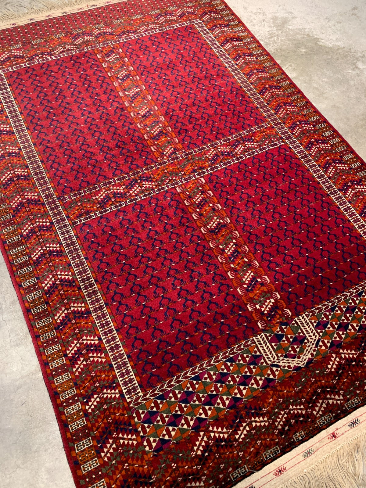 Collector Item - 4'4"x6'4" Antique Fine Baby Lamb Wool Russian Chichi Rug