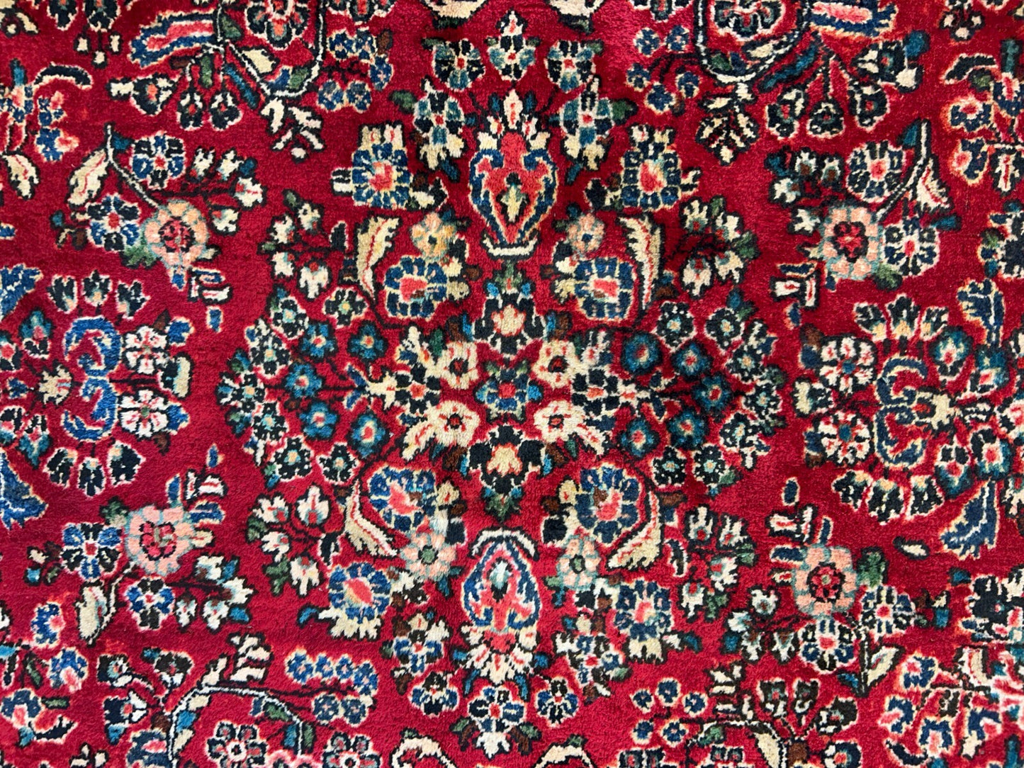 8'10"x12'2" Antique Fine Lamb Wool Sarouke Rug Hand-knotted Carpet