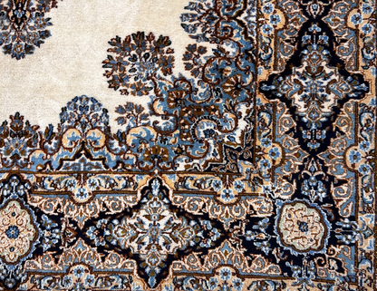 7'4"x10'10" Hand-Knotted 100% Wool Kermane Area Rug - Carpet