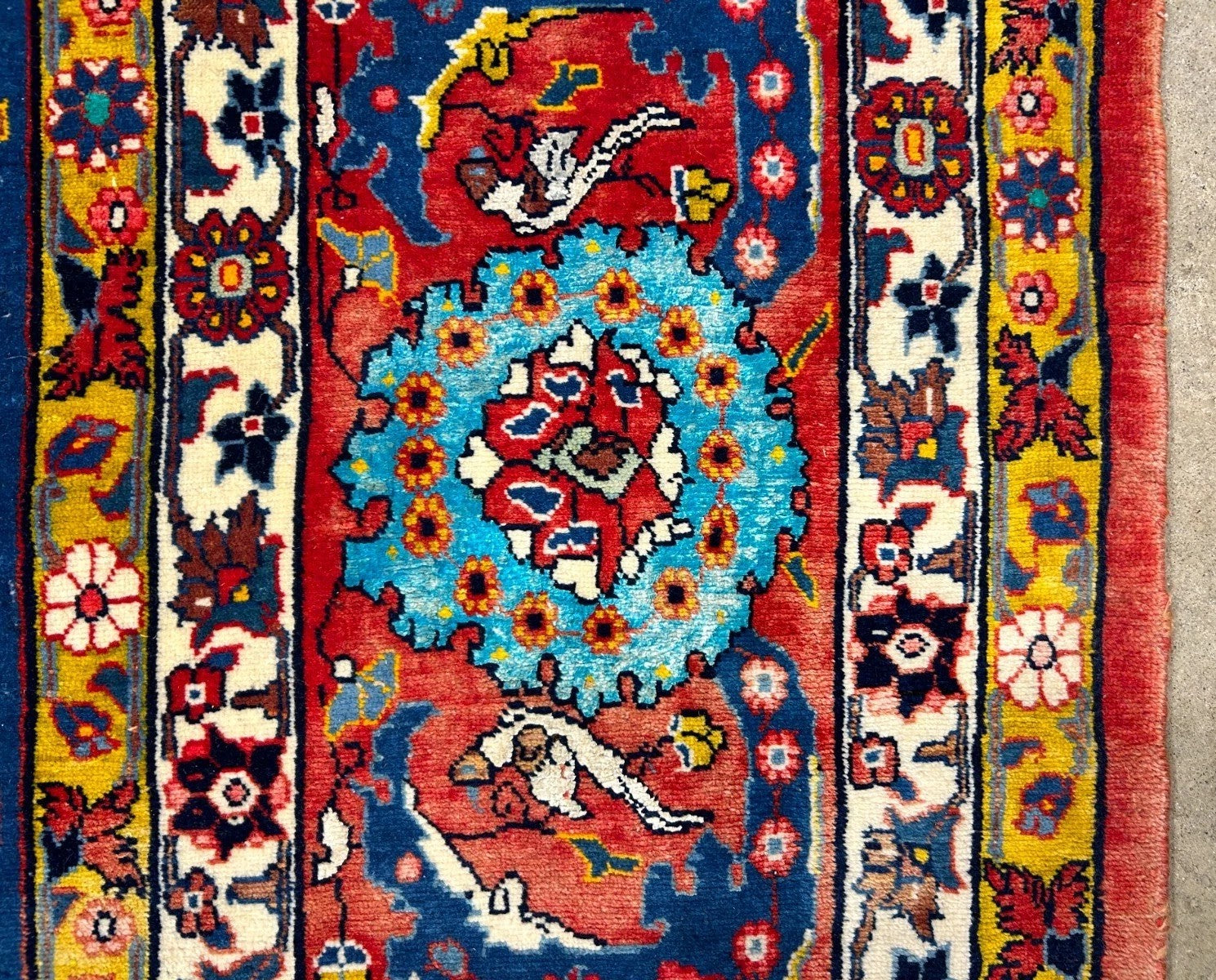 Collector Item - 10'6"x15'7" Antique Hand-Knotted Wool & Silk Varamine Area Rug