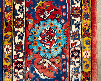 Collector Item - 10'6"x15'7" Antique Hand-Knotted Wool & Silk Varamine Area Rug