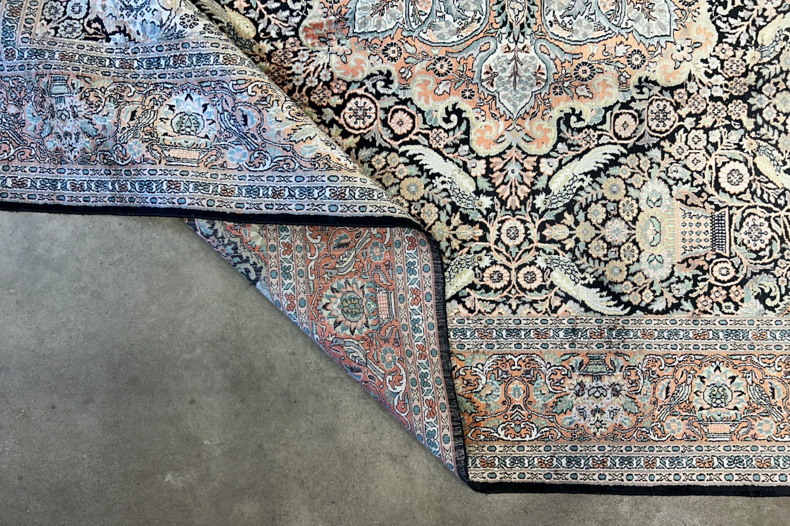 9'x12'6" Hand-Knotted 100%  Kashmiri Silk Pile Area Rug