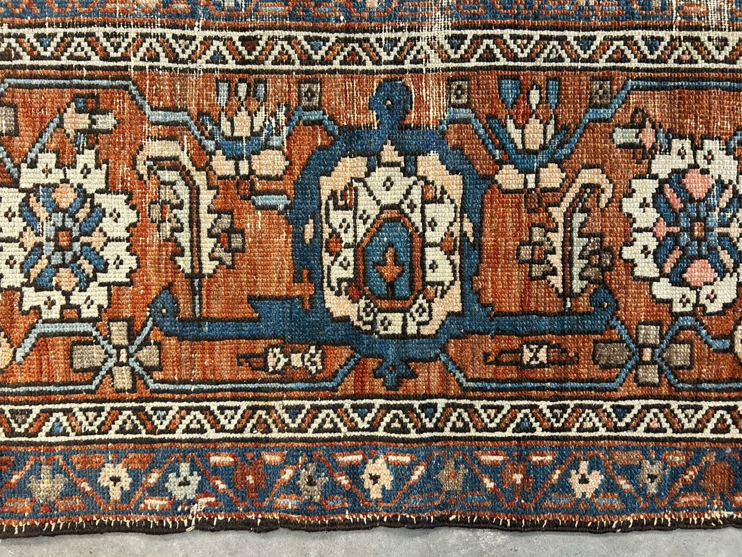 Collector Item- 10’5”x12’8” Old Antique Hand-Knotted Wool Pile Serapie Area Rug