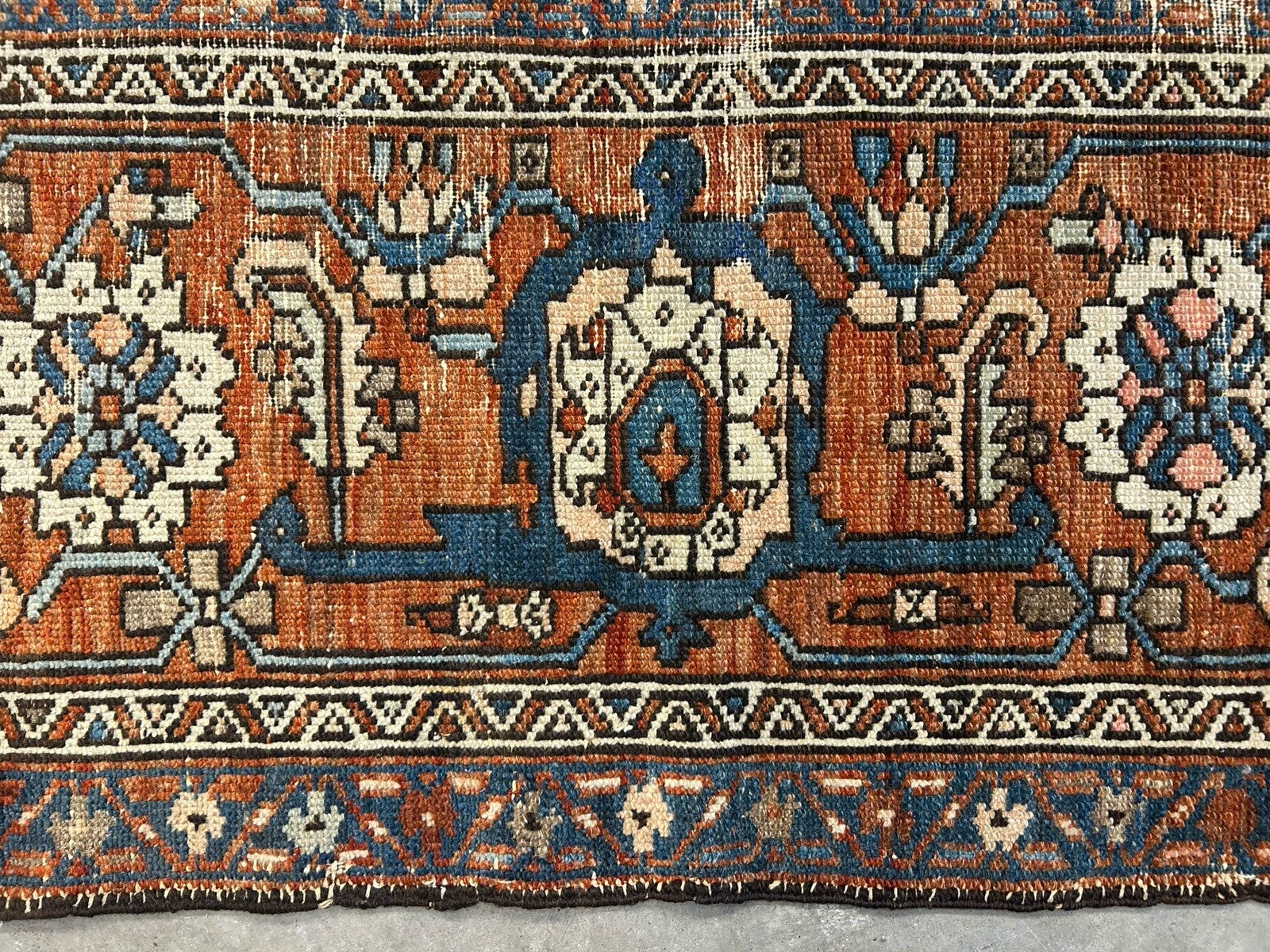 Collector Item- 10’5”x12’8” Old Antique Hand-Knotted Wool Pile Serapie Area Rug