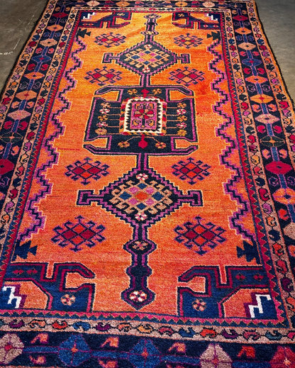 4'9" x 7'7'' Hand-Knotted 100% Wool Carpet - Hamadane Area Rug