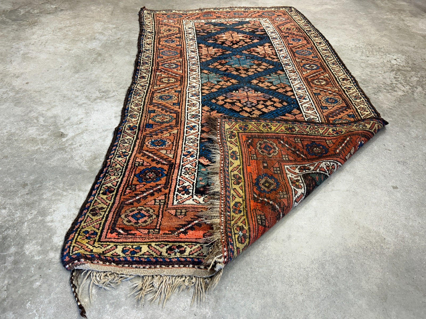 3'4"x6'6" Antique Hand-Knotted 100% Wool Pile Kordish Area Rug - Carpet