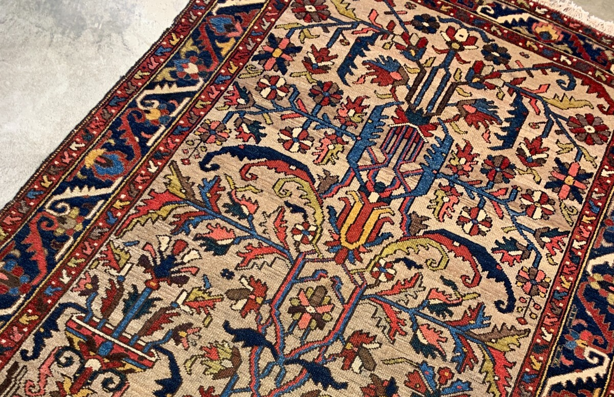 Collector Item -  4'4"x6'4" One-of-a-Kind Antique Fine Wool Bakhtiarie Rug