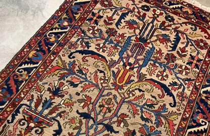 Collector Item -  4'4"x6'4" One-of-a-Kind Antique Fine Wool Bakhtiarie Rug