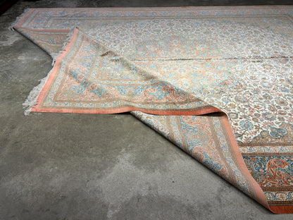 9'10"x13' Exquisite Signed Hand-Knotted 100% Silk Qume Rug