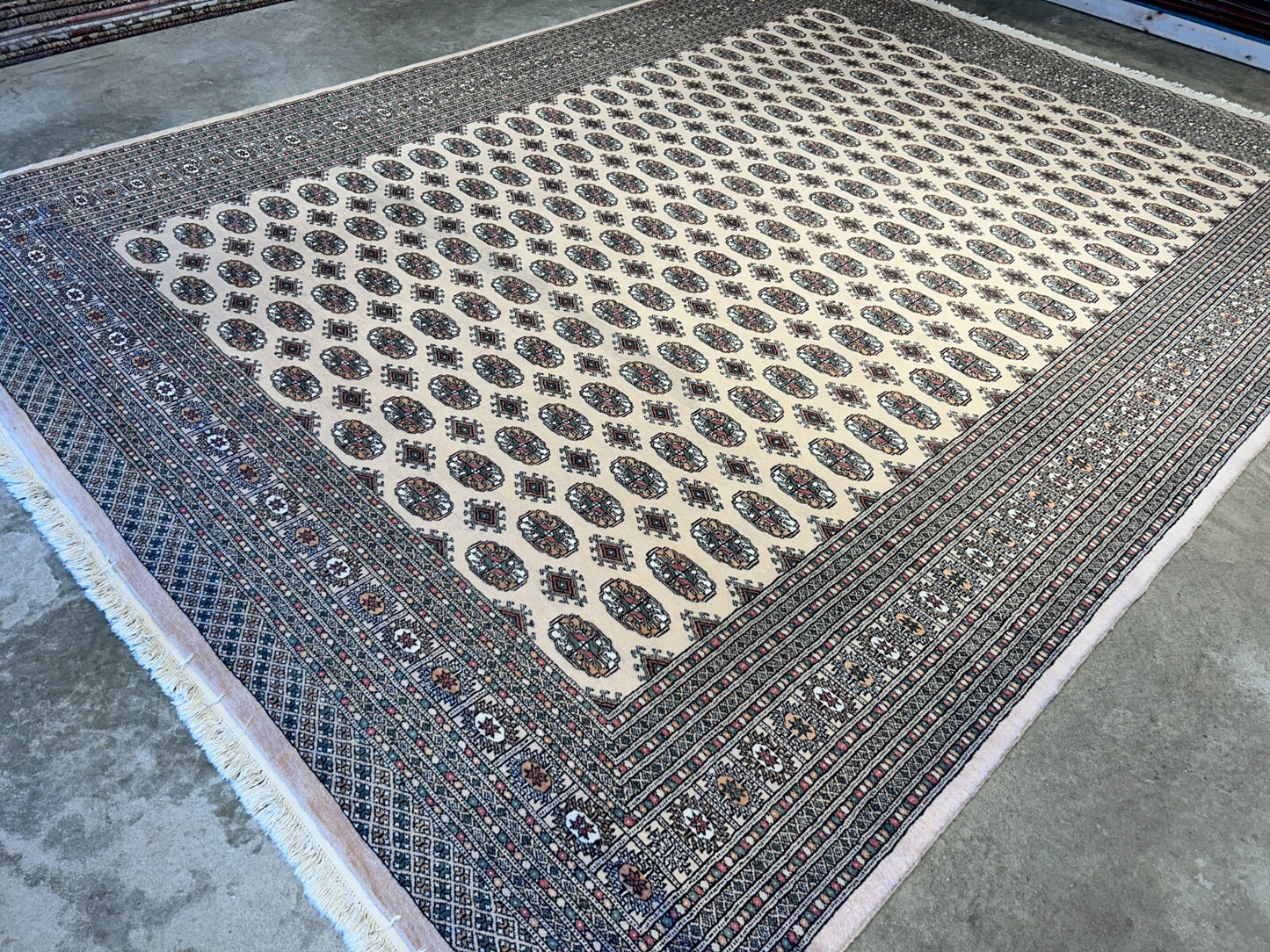 9'3"x12'6" Hand-Knotted 100% Wool Pile Bokhara Rug