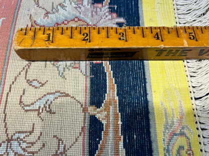 6'7"x10'2" Fine Hand-Knotted Wool & Silk Blend Tabrize Carpet - Area Rug