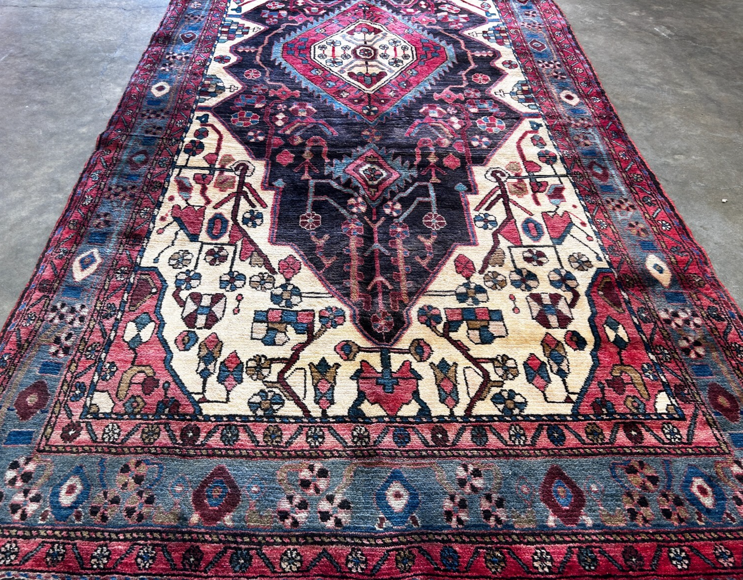 4'11" x 11'4'' Hand-Knotted 100% Lamb Wool Pile Nahavande Area Rug - Carpet