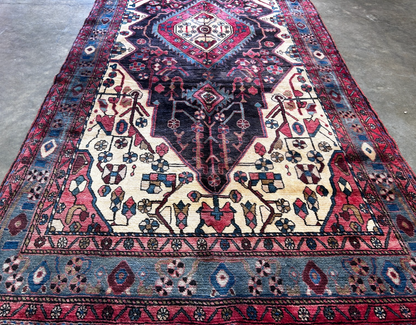 4'11" x 11'4'' Hand-Knotted 100% Lamb Wool Pile Nahavande Area Rug - Carpet