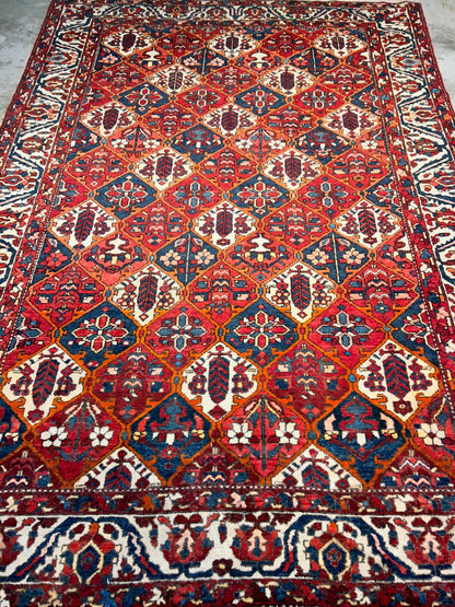 7'0"x9'11" Hand-Knotted 100% Lamb Wool Bakhtiarie Carpet - Area Rug