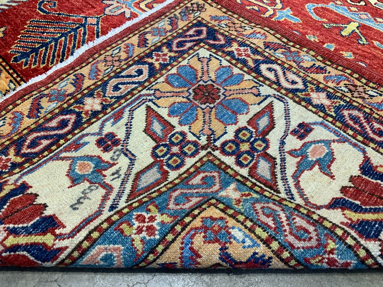 5'9"x8'2" Hand-Knotted 100% Wool Pile Super Kazak Carpet - Area Rug