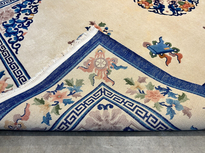 6'x9' Vintage Hand-Knotted Wool Oriental Art Deco Rug - Area Carpet