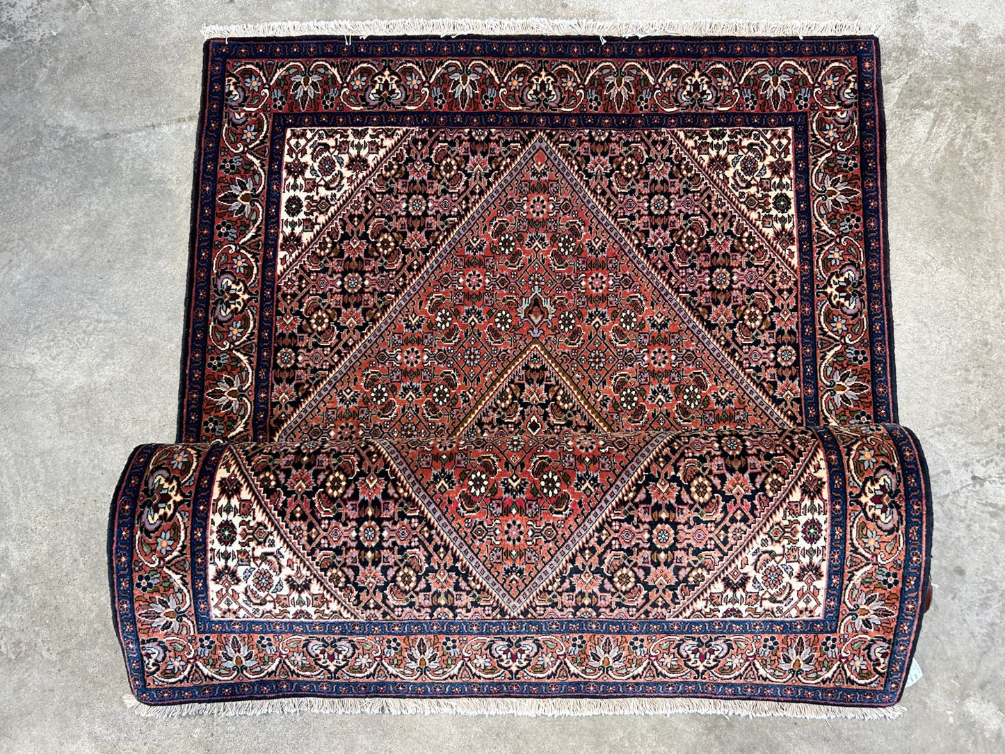 3'7"x5'8" Hand-Knotted 100% Wool Pile Persiane Bijare Rug