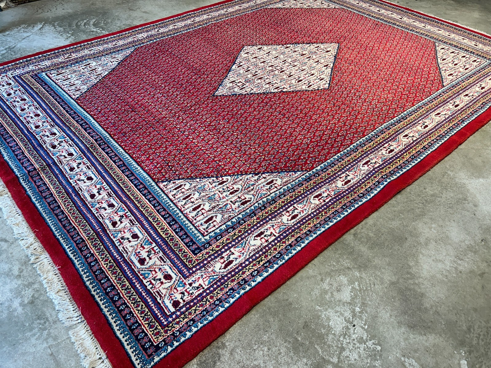 8'5"x12'1" Hand-Knotted 100% Wool Pile Hamadane Rug