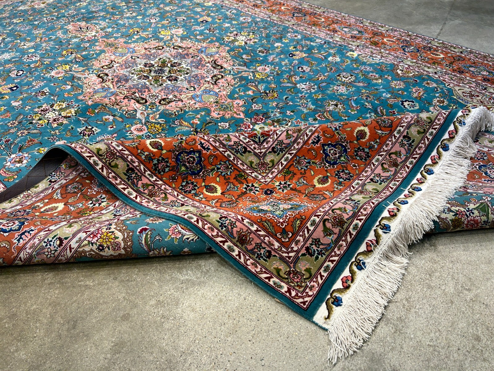 5'9"x9'5" Extra-Fine Hand-Knotted Wool & Silk Blend Tabrize Carpet - Area Rug