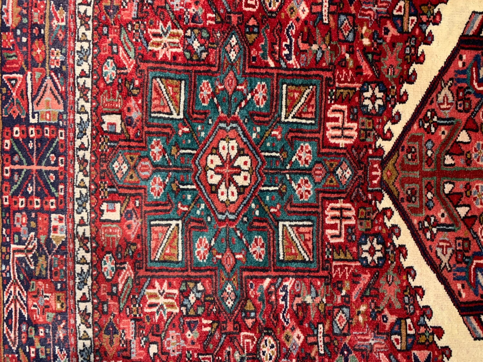 4'10"x6'4" Antique Hand-Knotted Karaja Geometric Area Rug Carpet