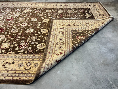 9'3"x12' Hand-Knotted 100% Wool Pile Agra Design Carpet - Area Rug