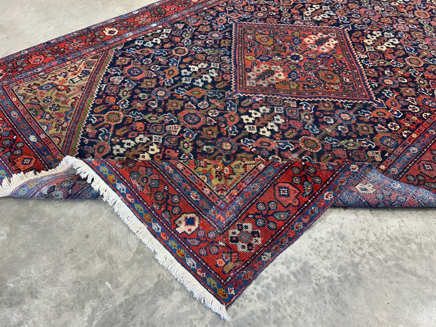 4'4"x6'6" Antique Hand-Knotted 100% Wool Pile Sennehe Area Rug - Carpet