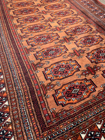 4'2" x 6'0" Hand-Knotted 100% Wool Pile Bokhara Area Rug - Carpet