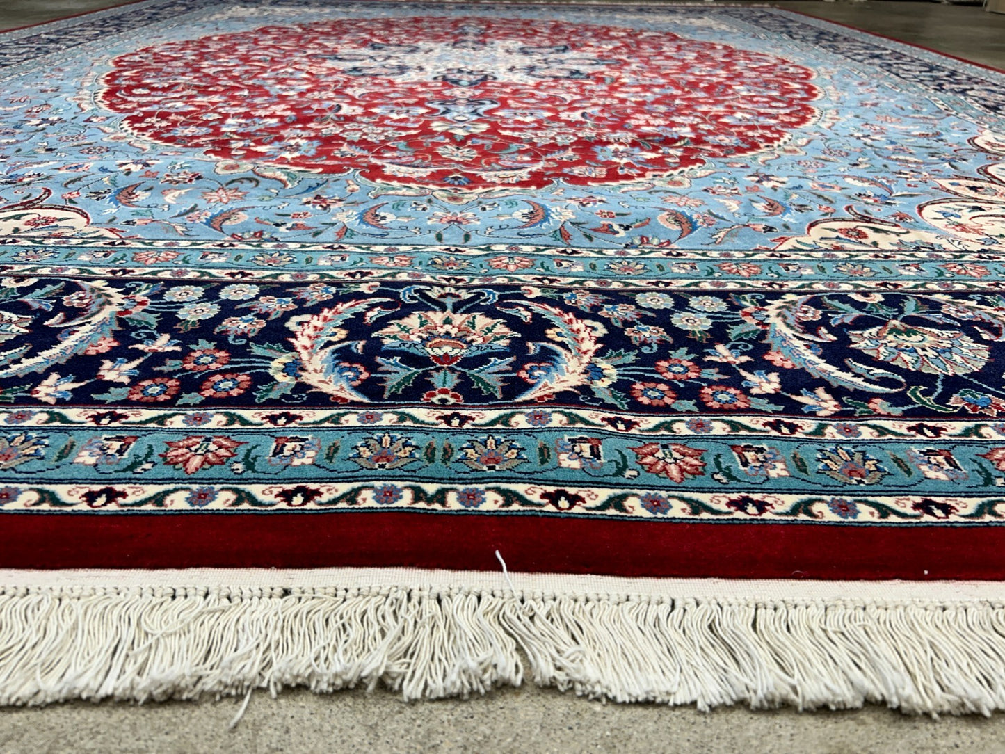 9'1" x 11'11" Very Fine Hand-Knotted 100% Wool Carpet - Tabrize Design Area Rug