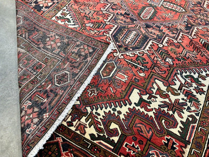 6'7" x 10'4" One-of-a-kind 100% Wool Pile Herize Area Rug - Handamade Carpet