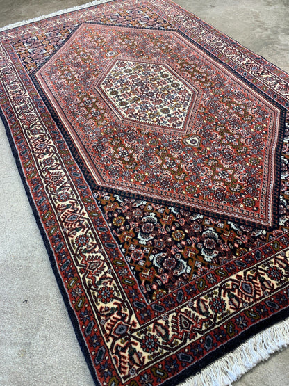 2'11"x4'11'' Hand-Knotted 100% Wool Bidjare Area Rug - Area Carpet