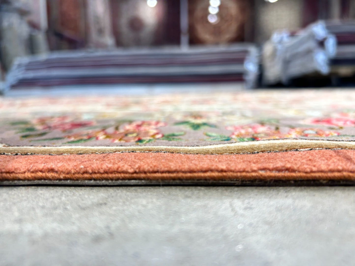 6'9"x9'10" Extra-Fine Hand-Knotted Wool & Silk Blend Tabrize Carpet - Area Rug