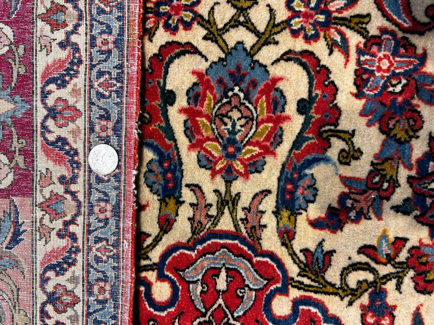 4'10"x6'7" Collector Antique Very Fine Hand-Knotted 100% Wool Isfahane Rug
