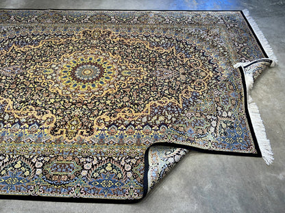 6'5"x9'10" Exquisite Hand-Knotted 100% Silk Qume Rug