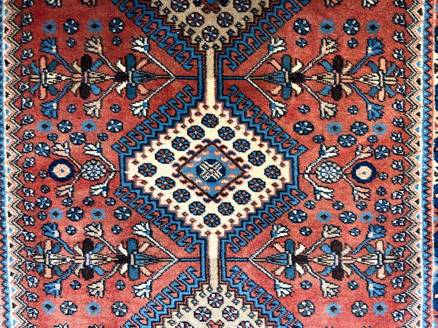 3'2"x5' Hand-Knotted 100% Wool Pile Yalamehe Rug