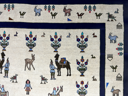 6'3"x9'4" Hand-Knotted 100% Wool Pile Gabeh Carpet - Area Rug