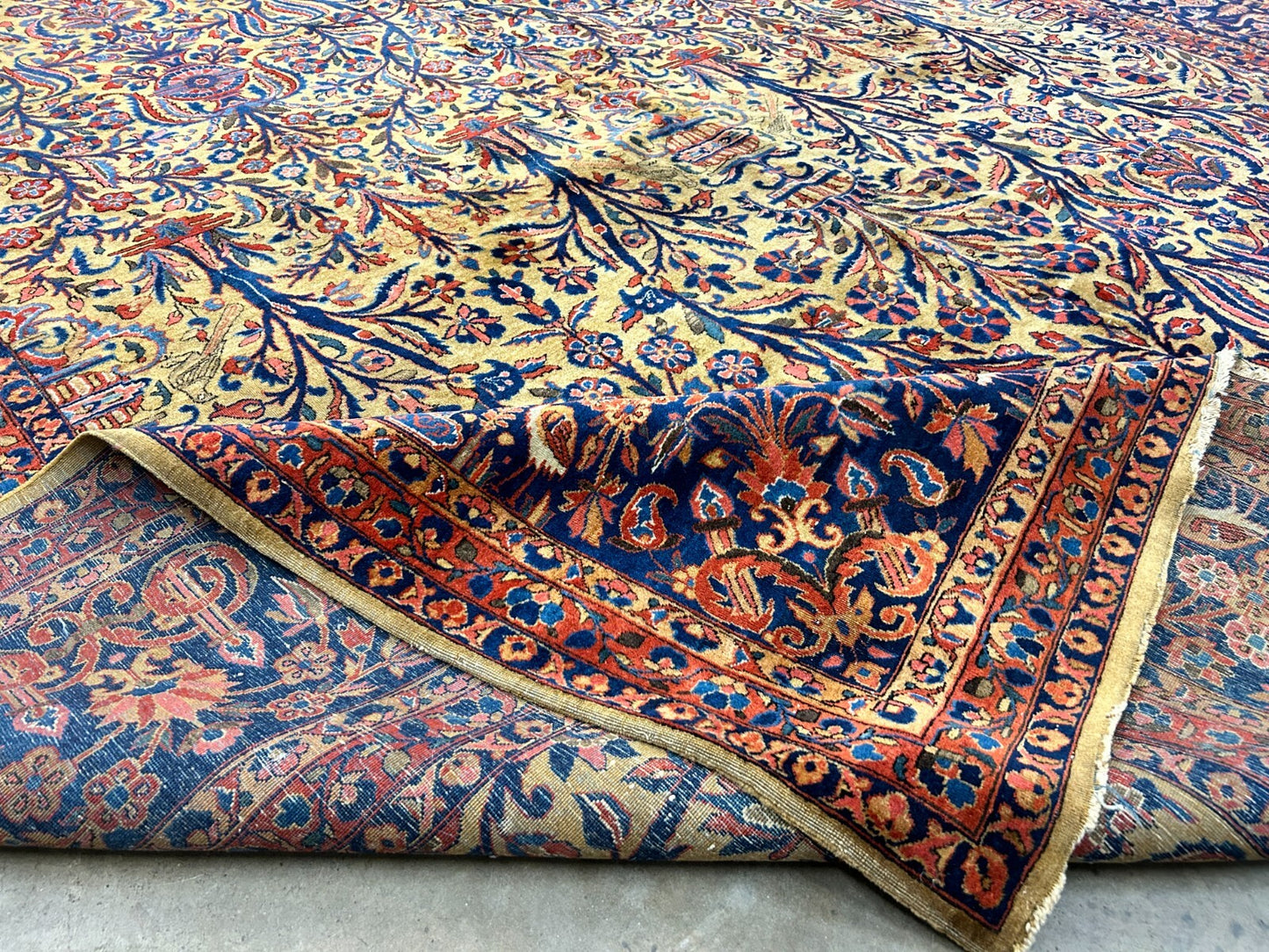 8'8"x11'9" Collector Antique 100% Wool Pile Sarouke Rug