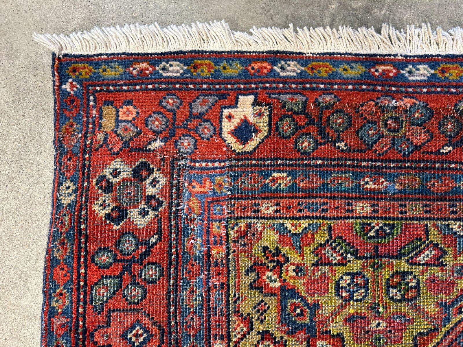 4'4"x6'6" Antique Hand-Knotted 100% Wool Pile Sennehe Area Rug - Carpet