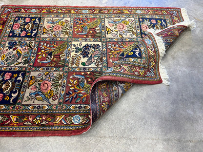 3'5"x5'2" Hand-Knotted 100% Lamb Wool Bakhtiarie Carpet - Area Rug