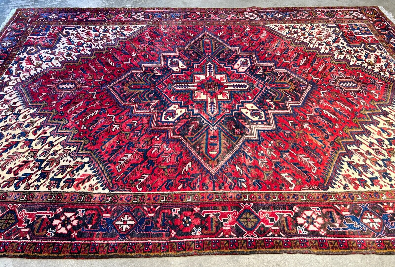 7'9"x11'2" Hand-Knotted 100% Wool Pile Herize Rug