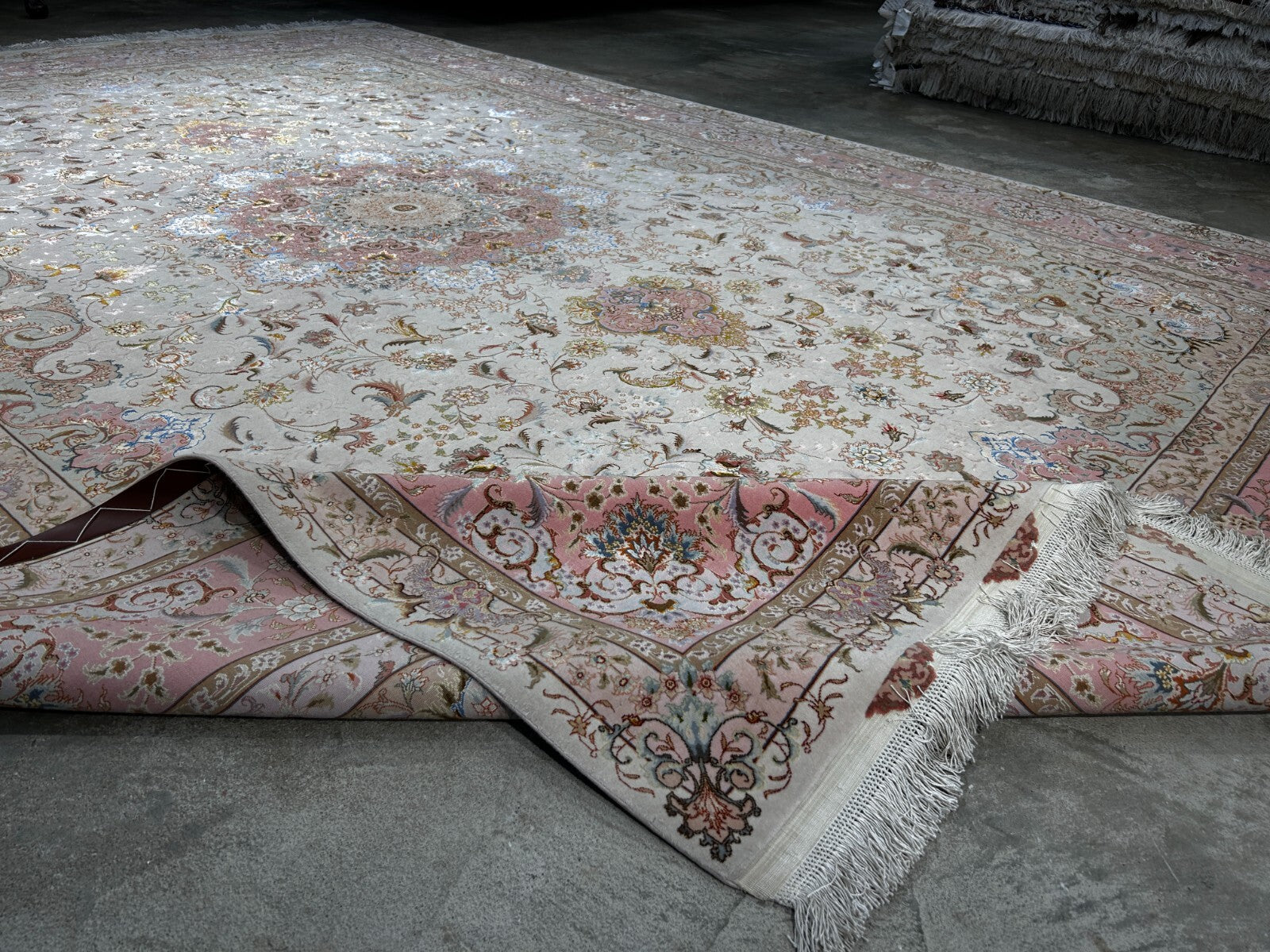 8'2"x11'8" Extra Fine 80-Raj Hand-Knotted Wool & Silk Tabrize Rug