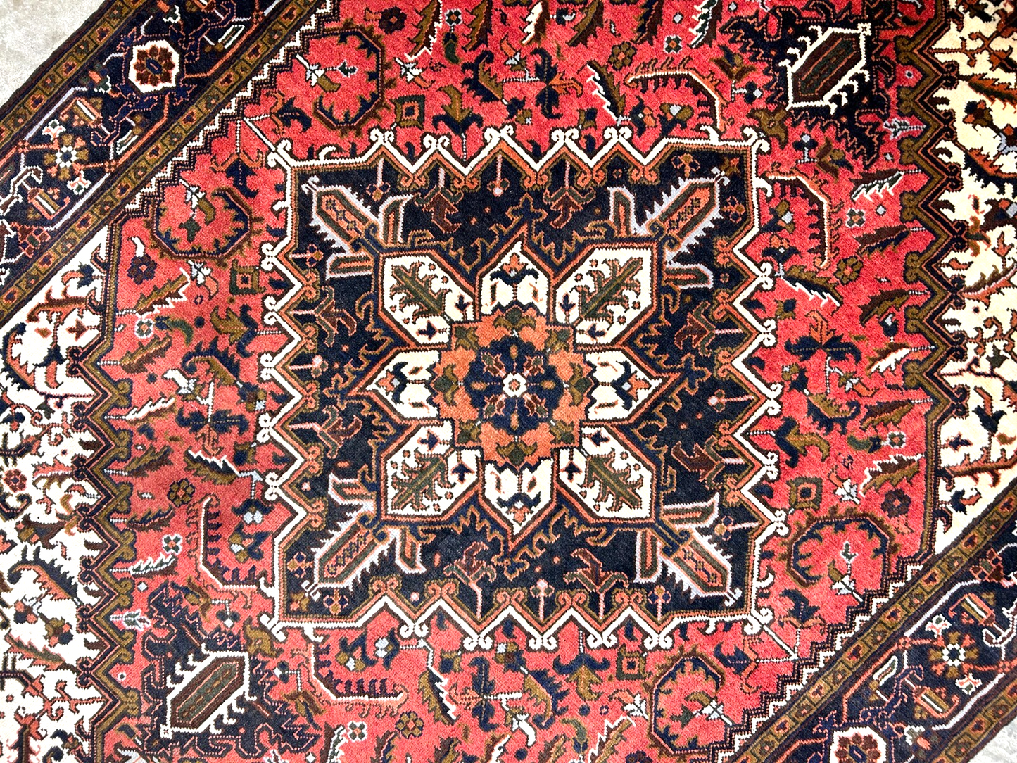 6'10" x 9'7" Hand-Knotted 100% Wool Pile Herize Area Rug - Carpet